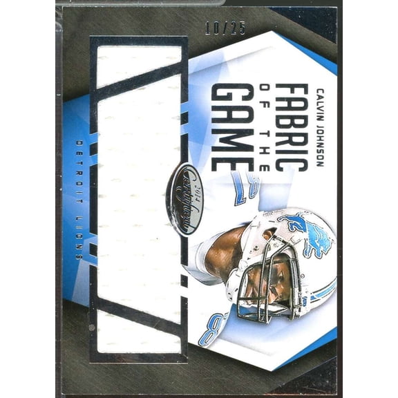Calvin Johnson Card 2014 Certified Fabric of the Game Jersey /25 #63