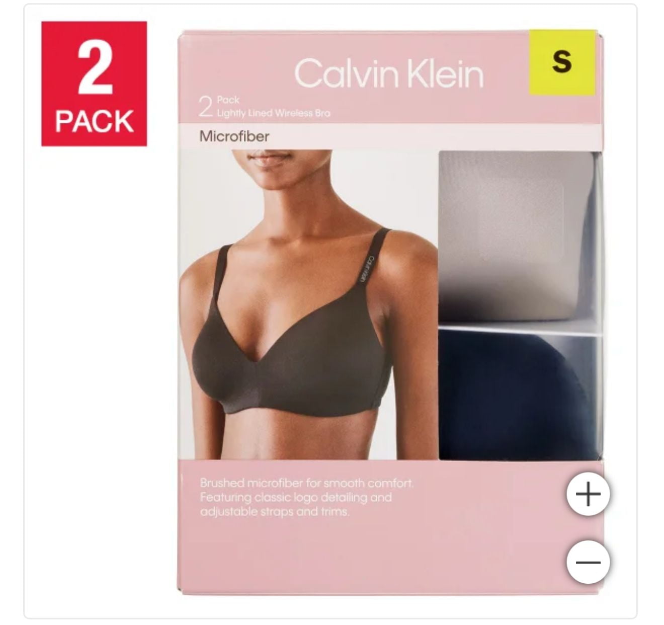 Calvin Klein 2 Pack Wireless Bra MEDIUM