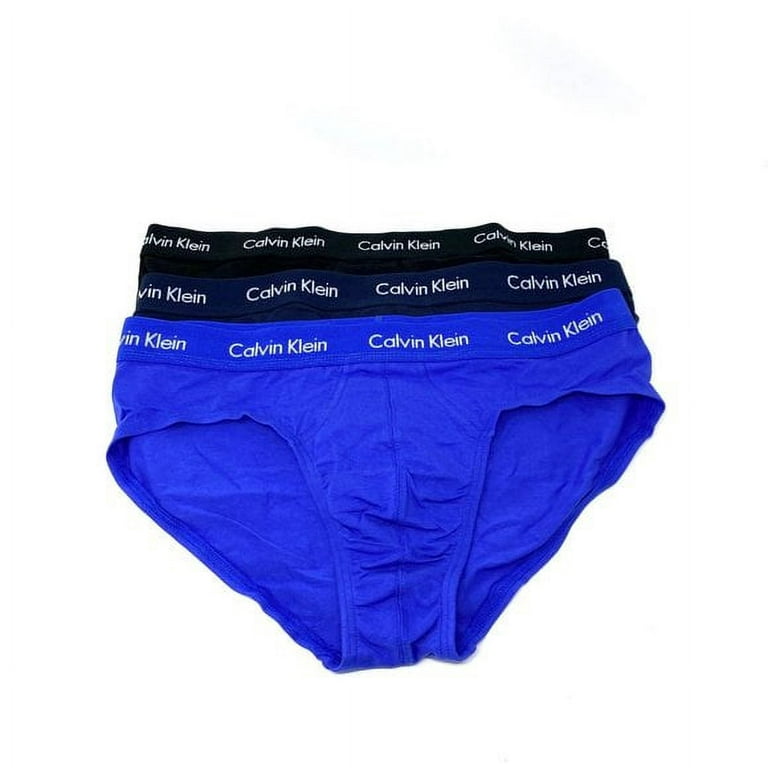 Calvin Klein Men's CK Underwear Hip Brief - 3 Pack in Black/Blue Calvin  Klein