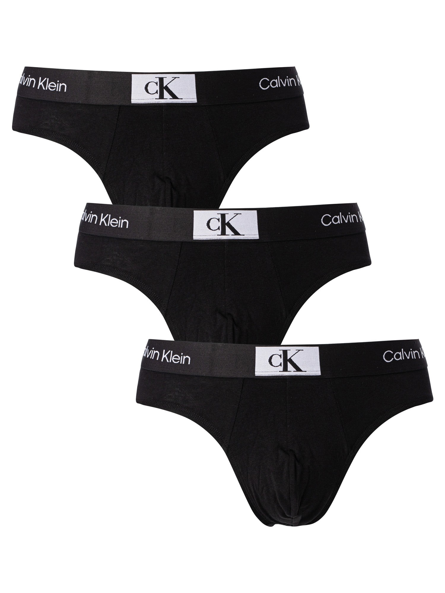 Calvin Klein 3 Pack Modern Cotton Stretch Thongs, Black