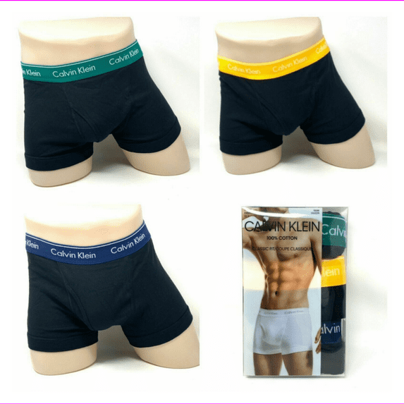 Calvin Klein 3 Pack Classic Cotton Stretch Trunk Logo Waistband Men's, XL
