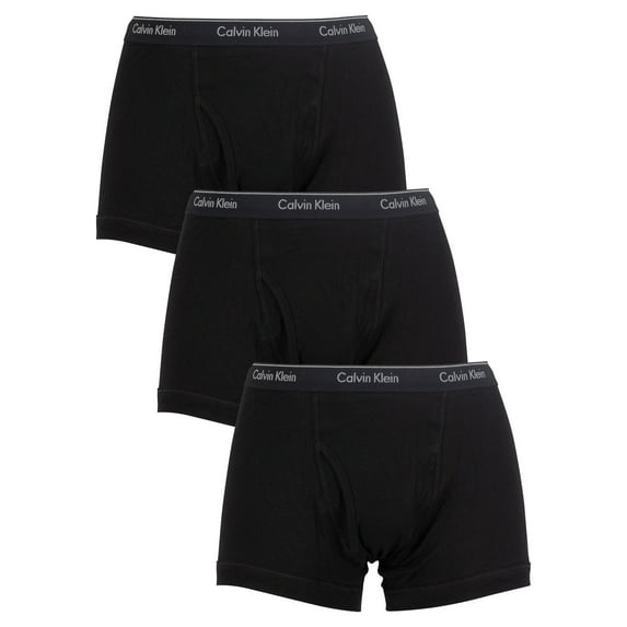 Calvin Klein 3 Pack Classic Fit Trunks, Black