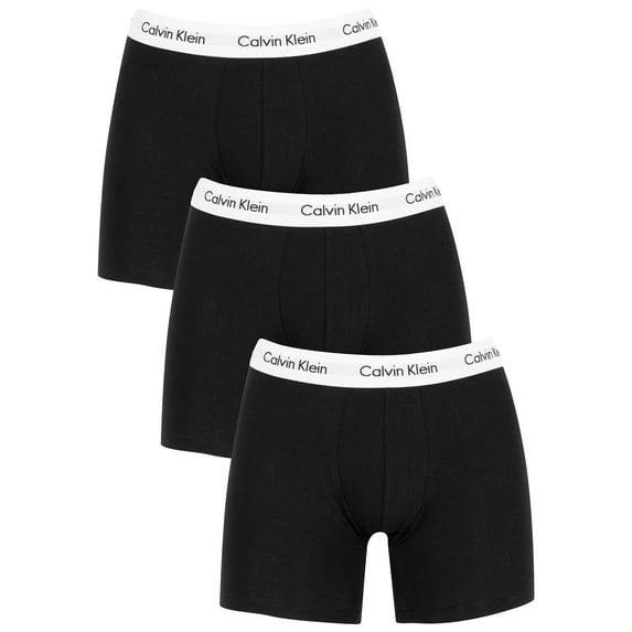 Calvin Klein 3 Pack Cotton Stretch Boxer Briefs, Black