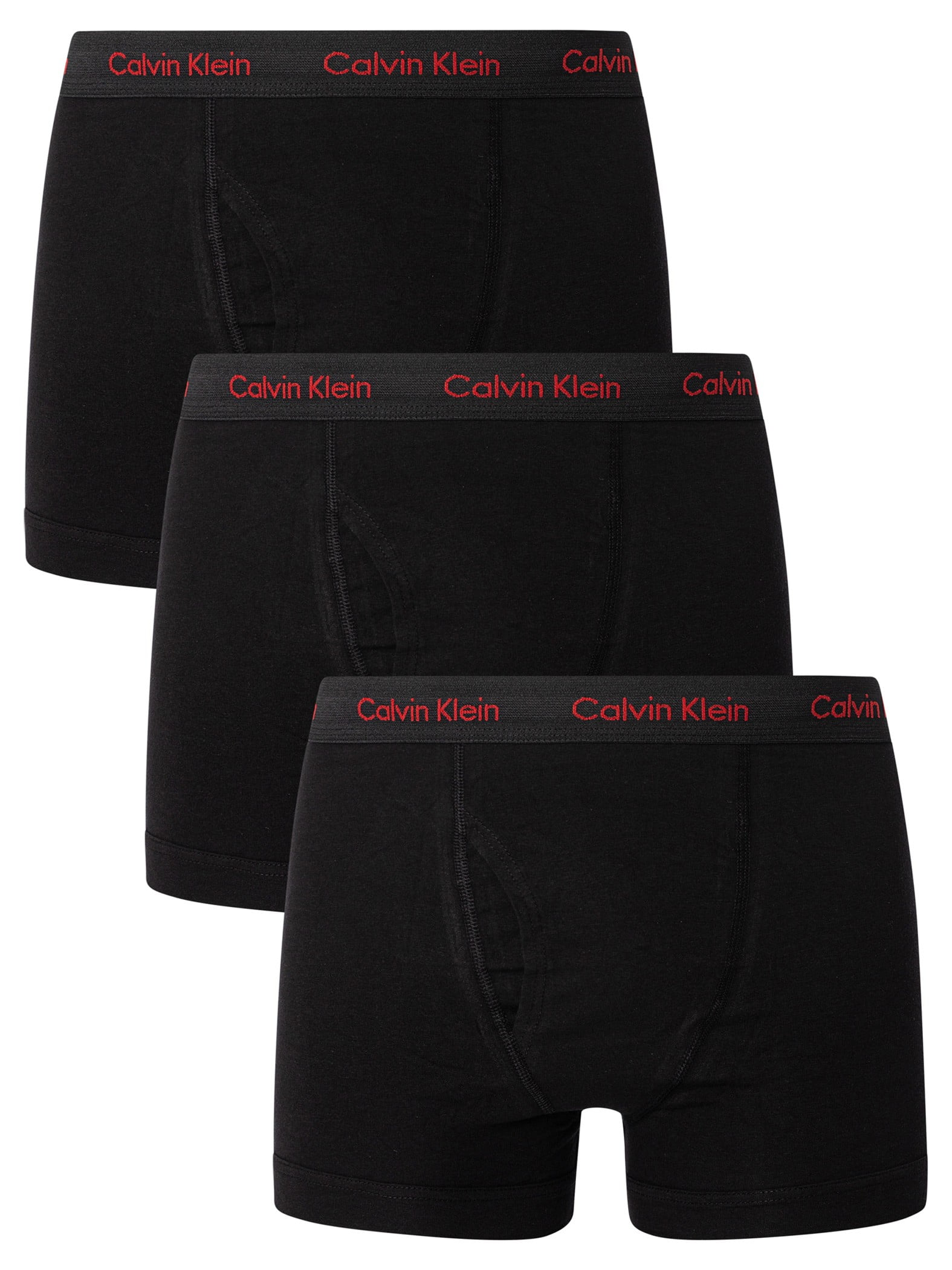 Calvin Klein 3 Pack Cotton Stretch Trunks, Black - Walmart.com