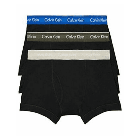 Calvin Klein Men's Cotton Classics 3-Pack Trunk, Black Bodies W/Royalty, Army...