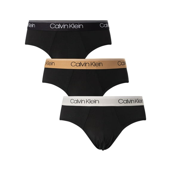 Calvin Klein 3 Pack Microfiber Stretch Hip Briefs, Black