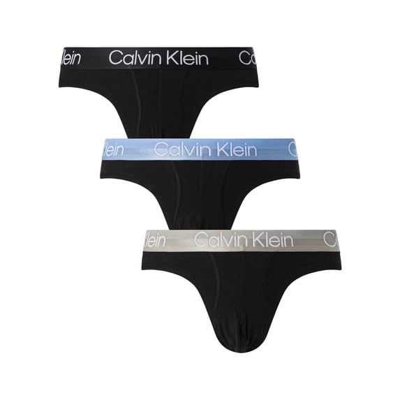 Calvin Klein 3 Pack Modern Structure Hip Briefs, Black