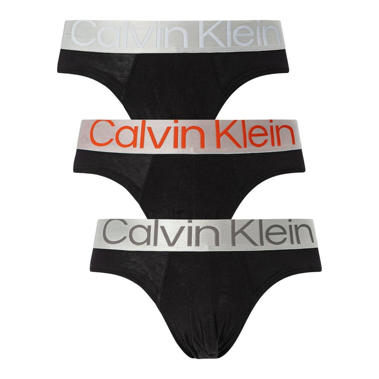 Calvin Klein 3 Pack Reconsidered Steel Briefs, Black