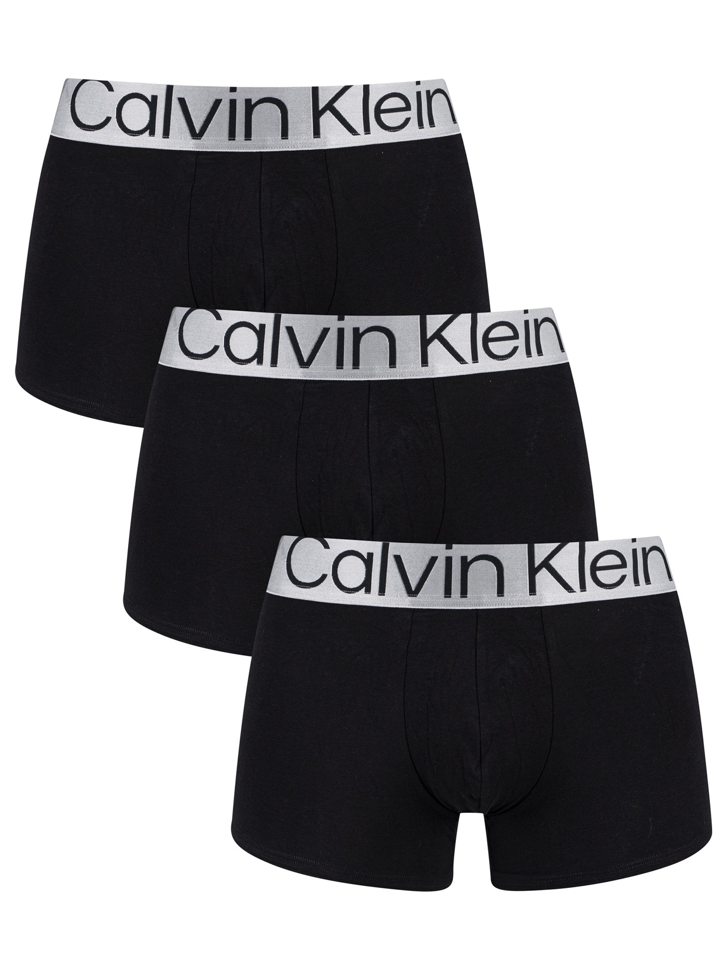 Calvin Klein 3 Pack Reconsidered Steel Trunks Black Walmart