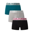 thumbnail image 1 of Calvin Klein 3 Pack Reconsidered Steel Trunks, Multicoloured, 1 of 9