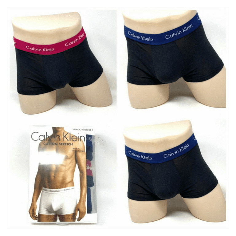 Calvin Klein 3 Pack Soft Cotton Stretch Low Rise Trunk Black Logo