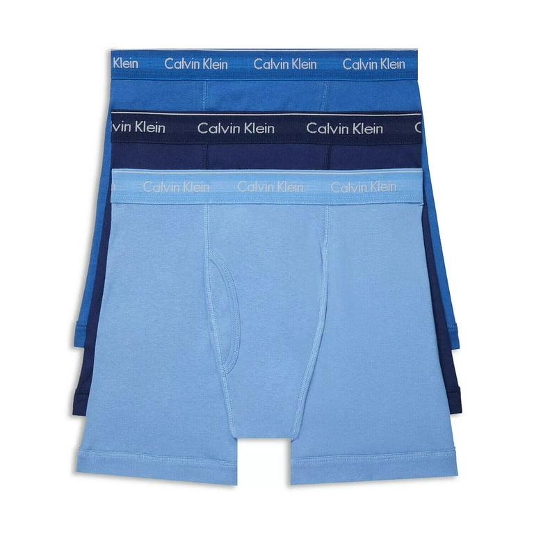 Calvin Klein 3Pk Boxer Brief Cotton Classics Mens Active Underwears Size S Color Blue Medieval Blue