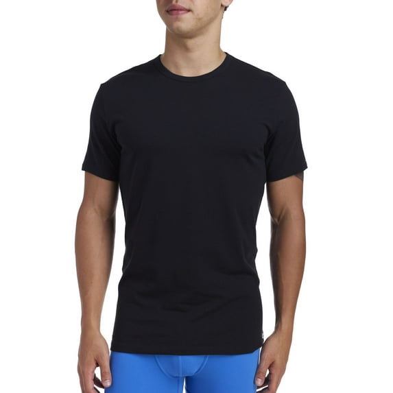 Calvin Klein 3Pk Crew Cotton Classics Mens Active Shirts & Tees Size S, Color: Black