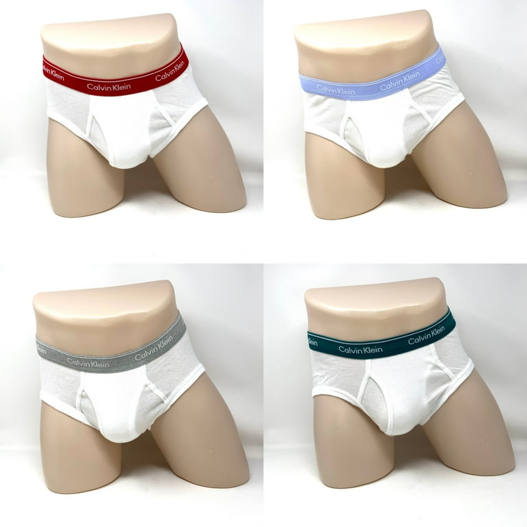 Calvin Klein 4 Pack Brief Slip Mens Size Underwear Cotton Classic Fit White Walmart