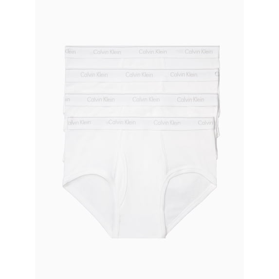 Calvin Klein 4Pk Brief Cotton Classics Mens Active Underwears Size M, Color: White/Grey