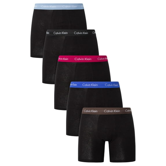 Calvin Klein 5 Pack Cotton Stretch Boxer Briefs, Black
