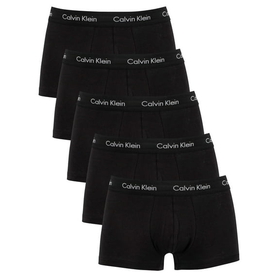 Calvin Klein 5 Pack Low Rise Trunks, Black