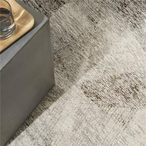 Calvin Klein 841491123003 7 ft. 10 in. x 9 ft. 10 in. CK073 Compass Modern Indoor Area Rug, Ivory & Multi Color