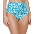 thumbnail image 1 of Calvin Klein Pleated High-Waist Bottoms Aegean Blue Leopard LG US 12-14, 1 of 4