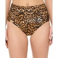 thumbnail image 1 of Calvin Klein ANIMAL PRINT Pleated High-Waist Bikini Swim Bottom, US Small, 1 of 3