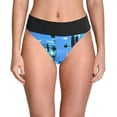 thumbnail image 1 of Calvin Klein BLACK/BLUE Printed Logo Bikini Swim Bottom, US 2X-Large, 1 of 4
