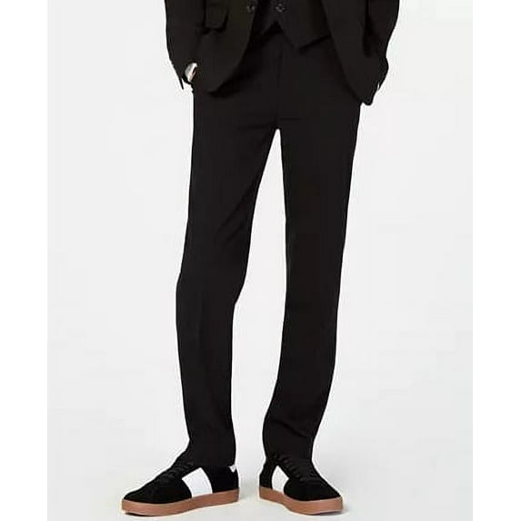 Calvin Klein BLACK Big Boys Slim Fit Stretch Suit Pants, US 14
