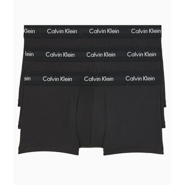 Calvin Klein BLACK Cotton Stretch Multipack Low-Rise Trunks, US Small