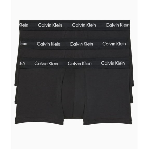Calvin Klein Men's Cotton Stretch Multipack Low-Rise Trunks, Black, S