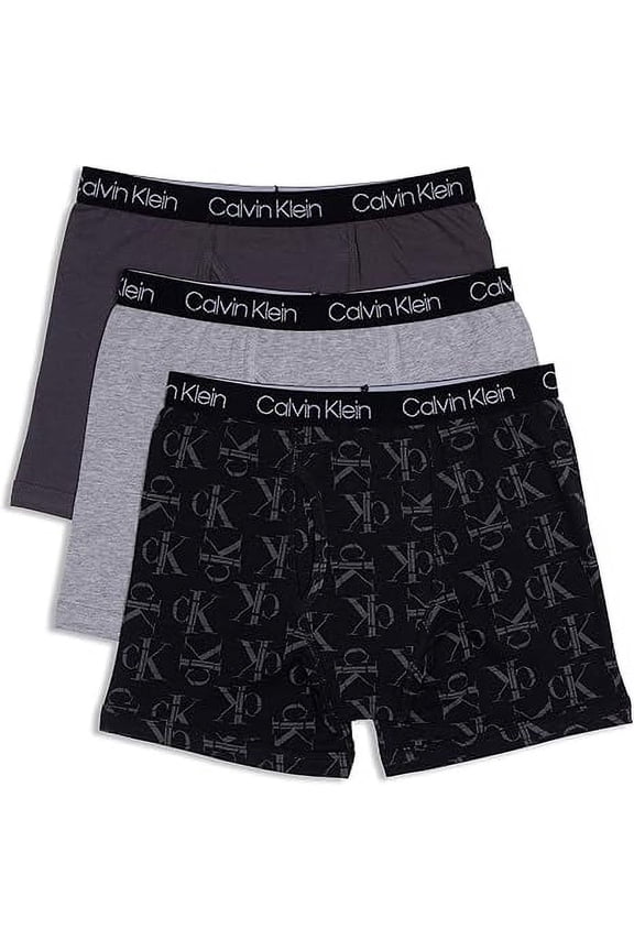 BLACK/GREY/MAGNET Big Boys Stretch Boxers, 3Pk, US Large (12/14)