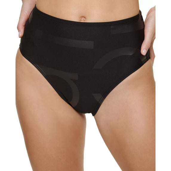 Calvin Klein BLACK High-Waist Logo Bikini Swim Bottom, US X-Large