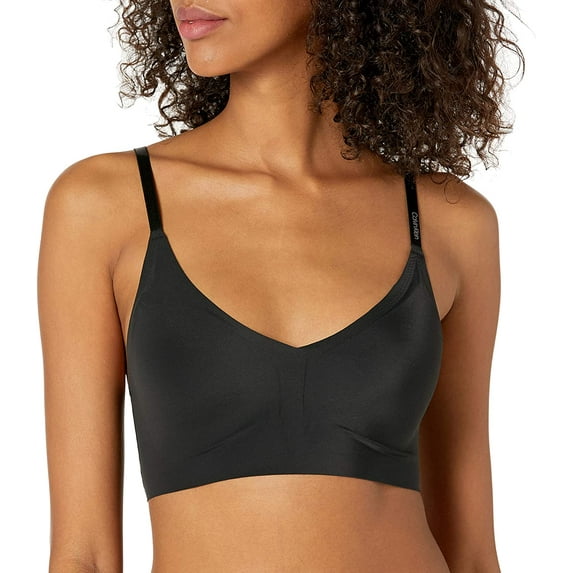 Calvin Klein BLACK Invisibles Triangle Convertible Strap Bralette, US Large