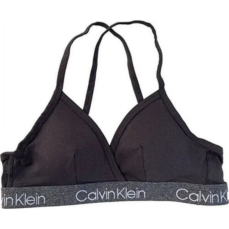 Calvin Klein BLACK Lined V Neck Racerback Bralette, US Medium