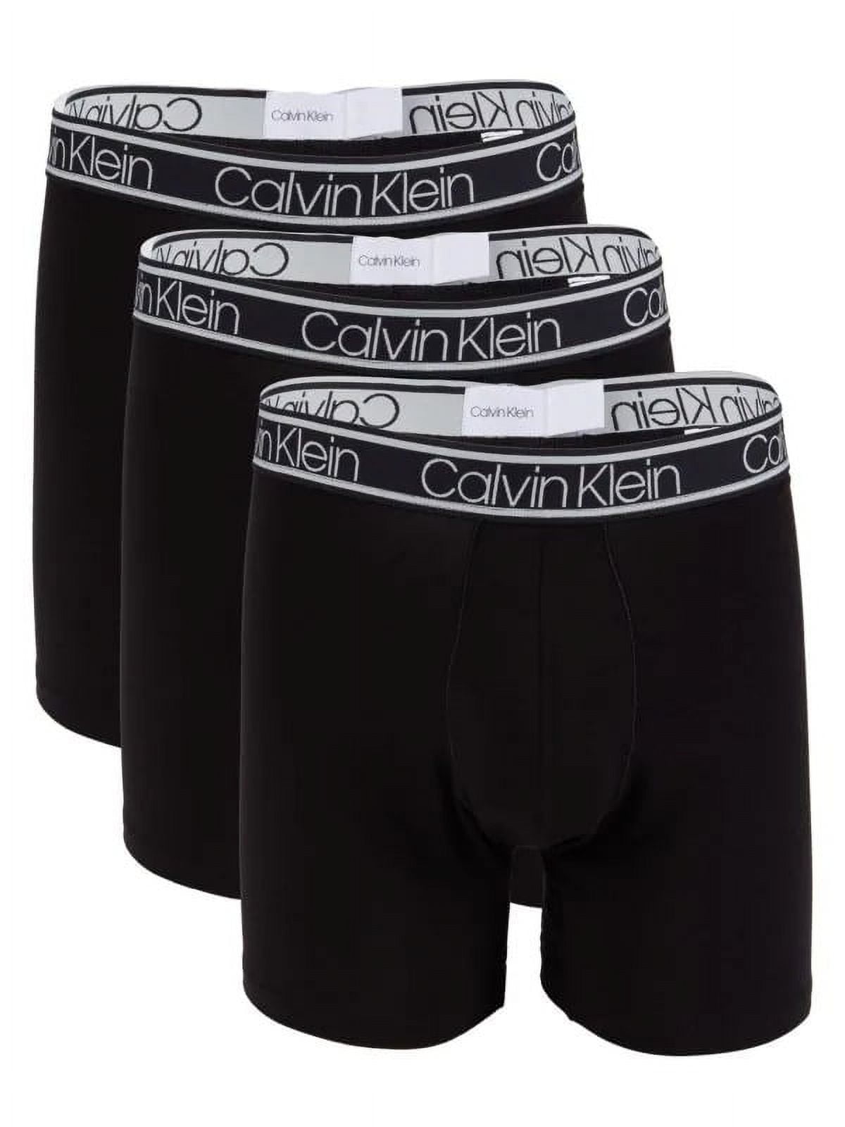 Calvin Klein BLACK Men's 3-Pack Boxer Briefs, US Large 