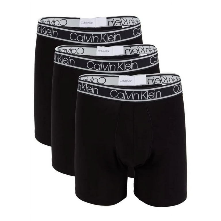 Calvin Klein BLACK Men's 3-Pack Boxer Briefs, US Large
