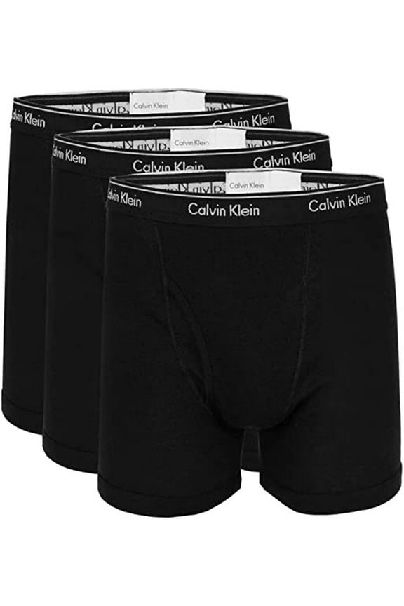 BLACK Men's 3-Pack Cotton Boxer Briefs, US X-Large