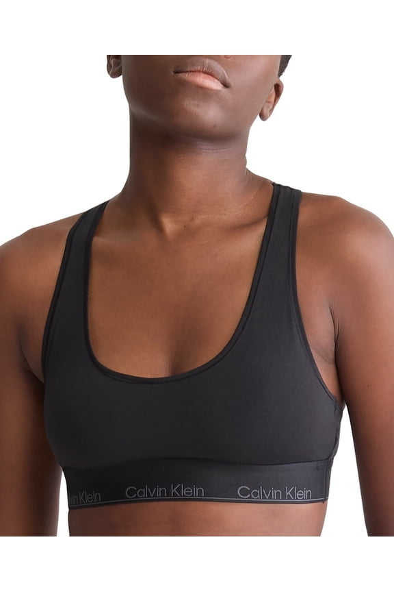 BLACK Modern Cotton Holiday Unlined Bralette, US Medium