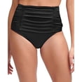 thumbnail image 1 of Calvin Klein BLACK Pleated High-Waist Bikini Swim Bottom, US Medium, 1 of 4