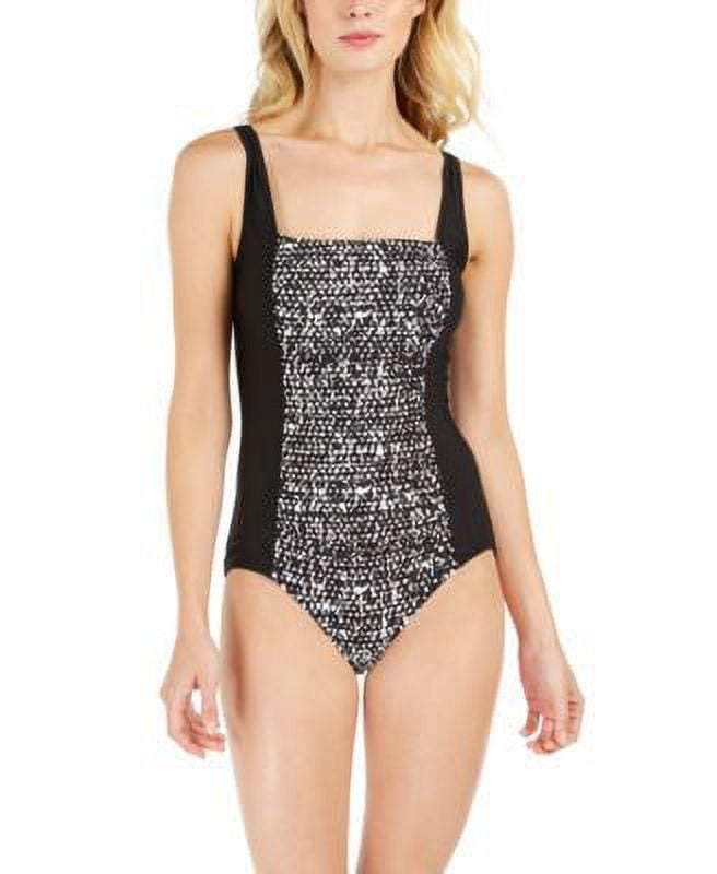 Calvin Klein Women's Ruched-panel One-piece Swimsuit brown ruched