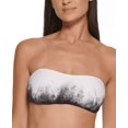 thumbnail image 1 of Calvin Klein Women's Printed Removable-Straps Bandeau Bikini Bra Top Swimsuit Black Size X-Small, 1 of 4