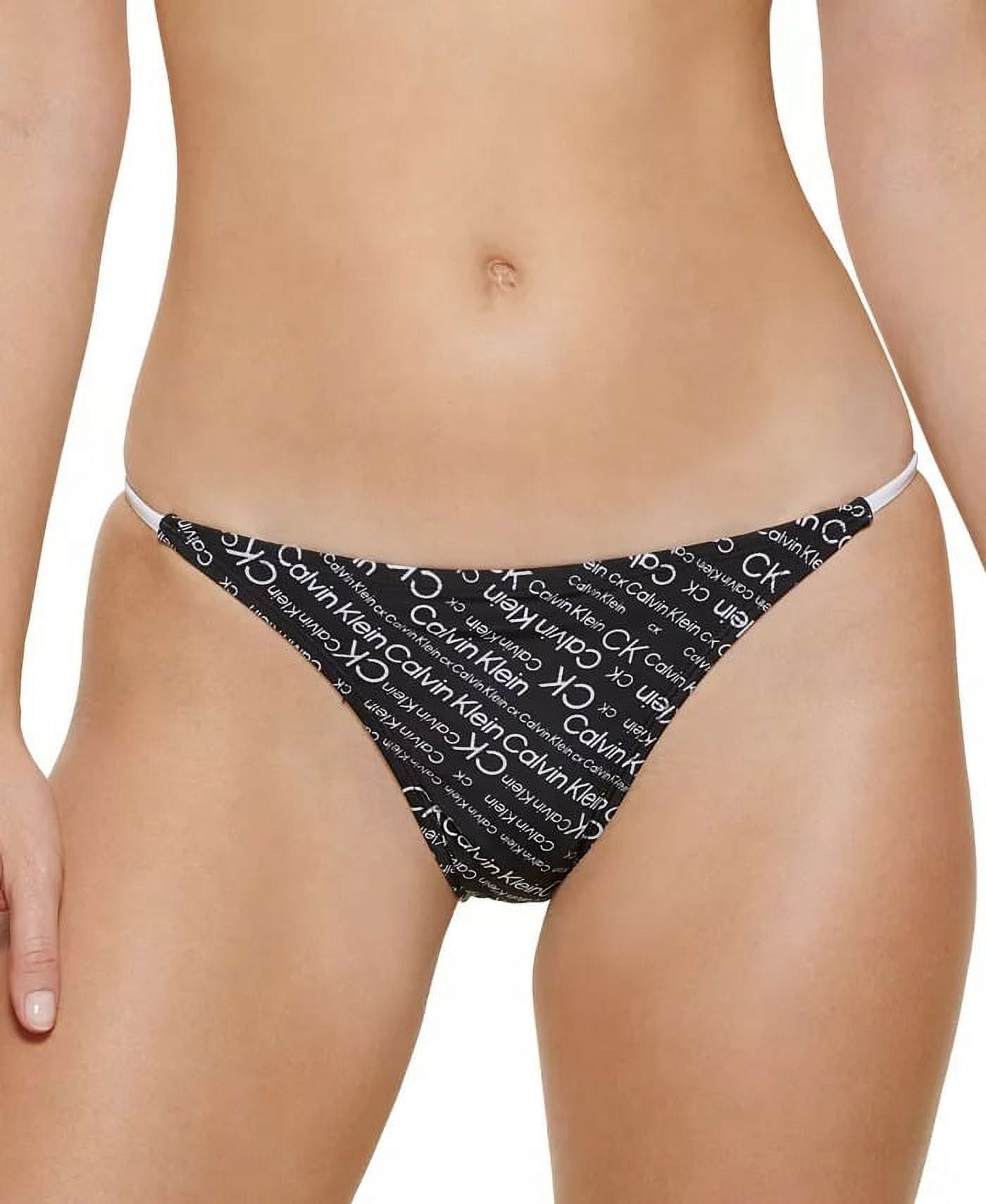 Calvin Klein BLACK Skinny-Strap Logo Bikini Swim Singapore Ubuy