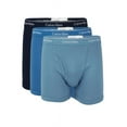 thumbnail image 1 of Calvin Klein BLUE Men's 3-Pack Logo Cotton Boxer Briefs, US Medium, 1 of 4