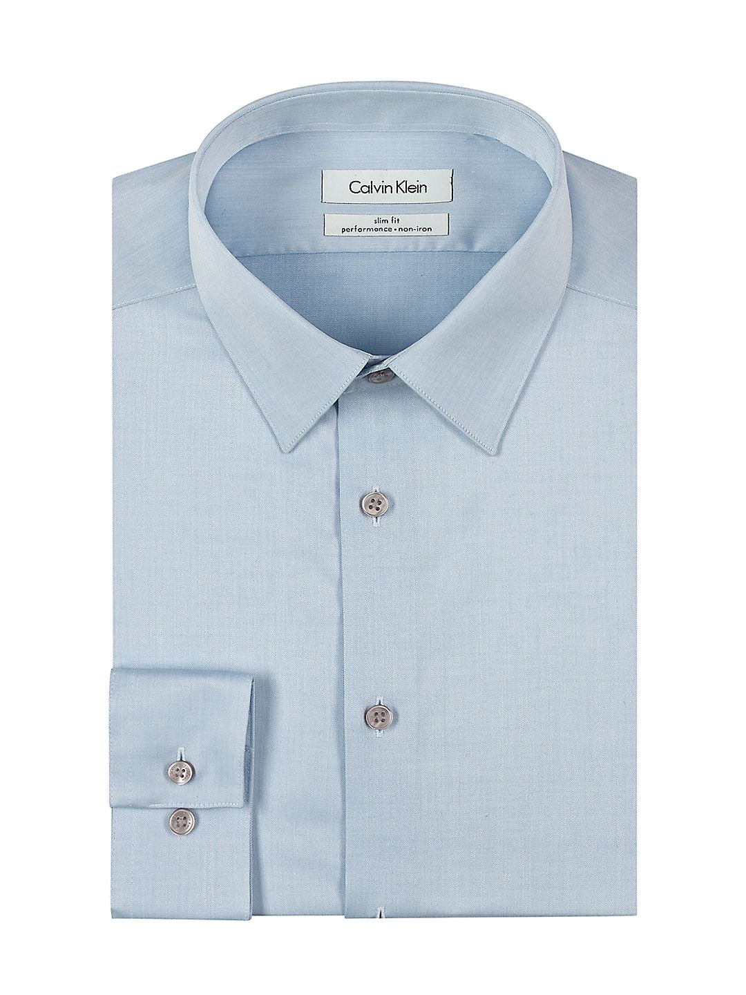 Calvin Klein BLUE Men's Slim-Fit Non-Iron Herringbone L/S Shirt, US 15.5  34/35 - Walmart.com
