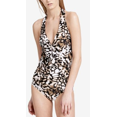 thumbnail image 1 of Calvin Klein BRONZE OCELLA Printed Twist Halter One-Piece Swimsuit, US 8, 1 of 2
