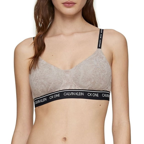 Calvin Klein BROWN CK One Cotton Lightly Lined Bralette, US Small