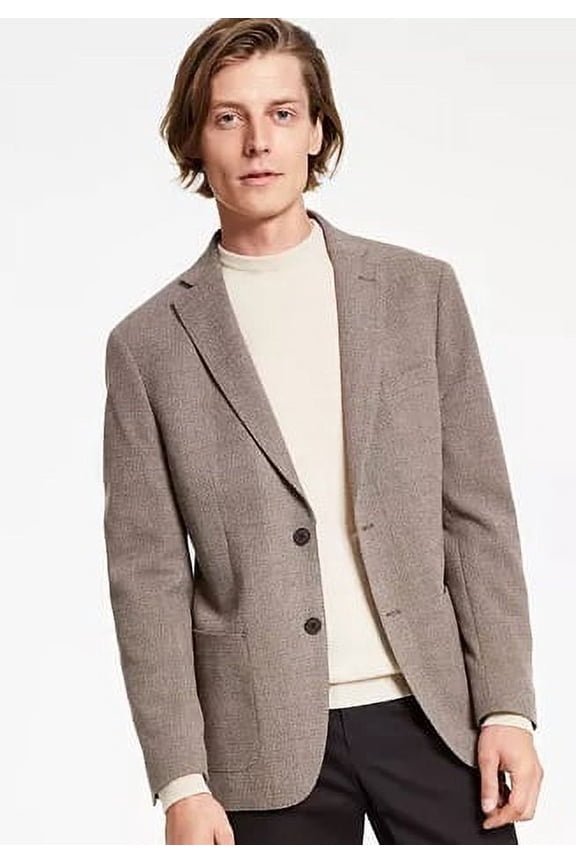 BROWN Men's Slim-Fit Wool Textured Sport Coat, US 46