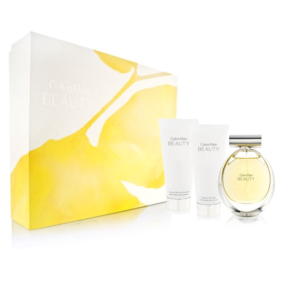 Calvin Klein Beauty for Women 3 Piece Set Includes: 3.4 oz Eau de Parfum Spray + 3.4 Luminous Skin Lotion + 3.4 oz Luminous Bath & Shower Gel