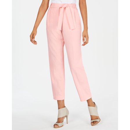 Calvin Klein Belted Ankle Pants Pastel Rose 4