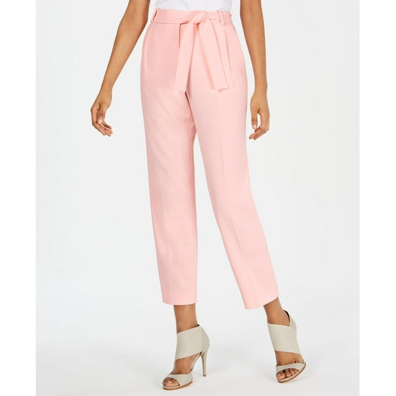 Calvin Klein Belted Ankle Pants Pastel Rose 4