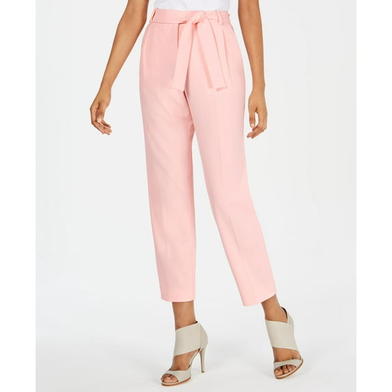 Calvin Klein Belted Ankle Pants Pastel Rose 4