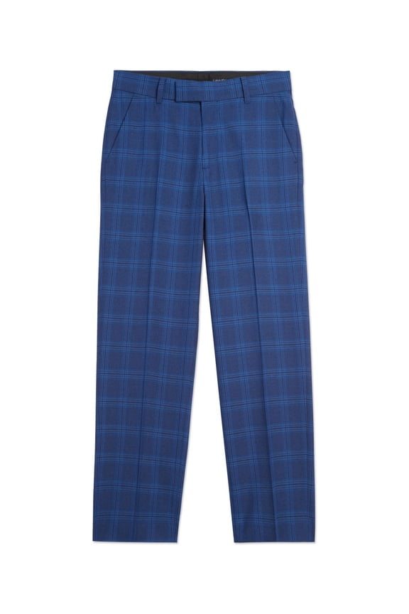 Big Boys Bold Box Plaid Pants, Deep Blue, 16